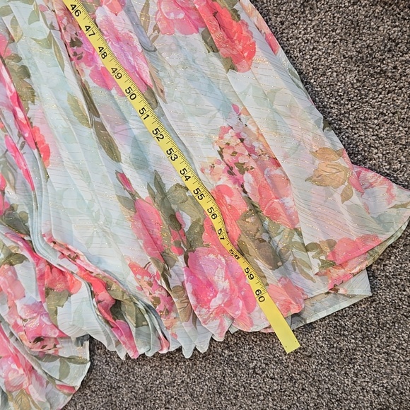 NWT Eliza J Floral Maxi Dress Embellished Neck  Sz 6 - Picture 5 of 15